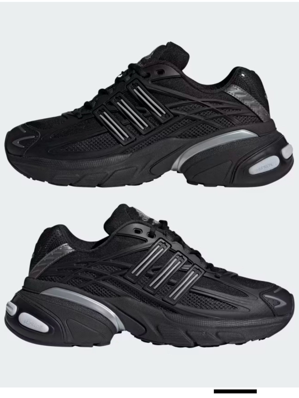 adidas Black Adistar Performance Trainers with Silver Accents